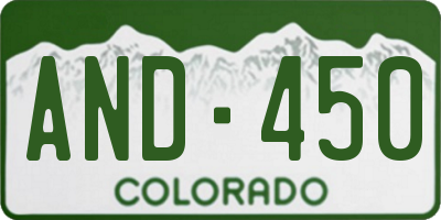 CO license plate AND450
