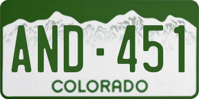 CO license plate AND451