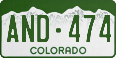 CO license plate AND474