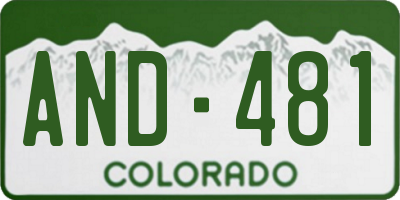 CO license plate AND481
