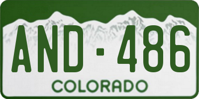 CO license plate AND486