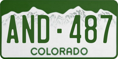 CO license plate AND487