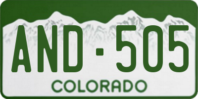 CO license plate AND505