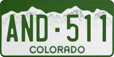 CO license plate AND511