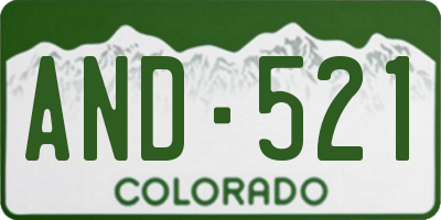 CO license plate AND521