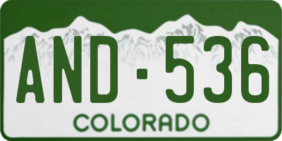 CO license plate AND536