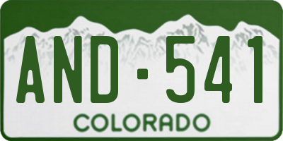 CO license plate AND541