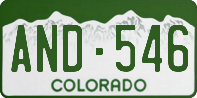 CO license plate AND546