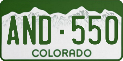 CO license plate AND550
