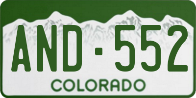 CO license plate AND552