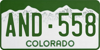 CO license plate AND558