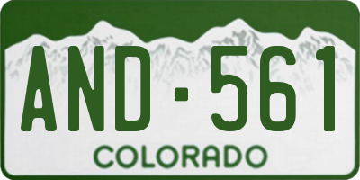 CO license plate AND561