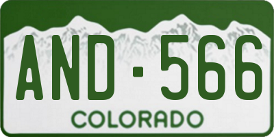 CO license plate AND566