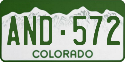 CO license plate AND572