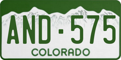 CO license plate AND575