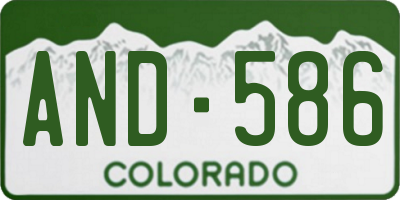 CO license plate AND586