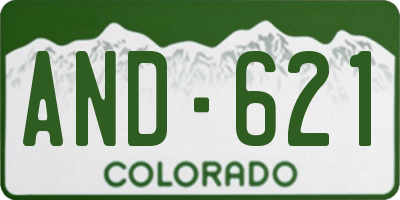 CO license plate AND621
