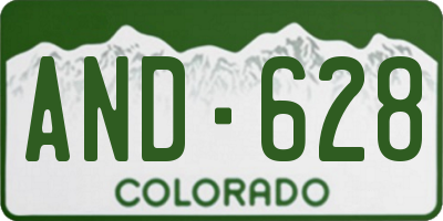 CO license plate AND628