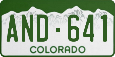 CO license plate AND641