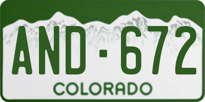 CO license plate AND672