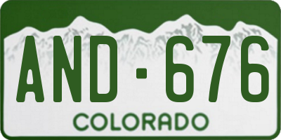 CO license plate AND676