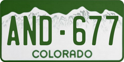 CO license plate AND677