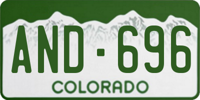 CO license plate AND696