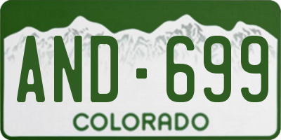 CO license plate AND699