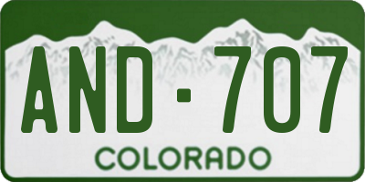 CO license plate AND707