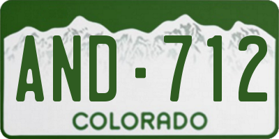 CO license plate AND712