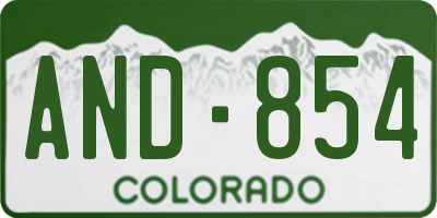 CO license plate AND854