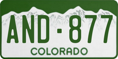CO license plate AND877