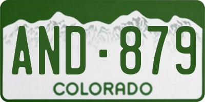 CO license plate AND879
