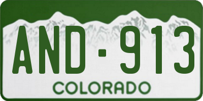 CO license plate AND913