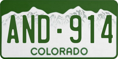 CO license plate AND914