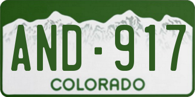 CO license plate AND917
