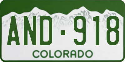 CO license plate AND918
