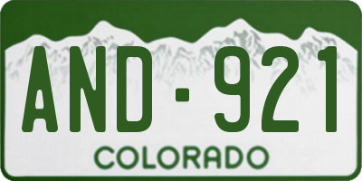 CO license plate AND921