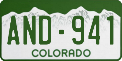 CO license plate AND941