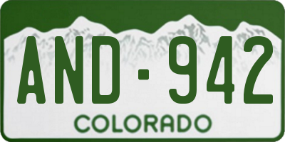 CO license plate AND942