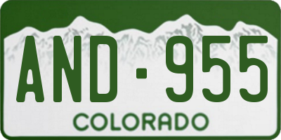 CO license plate AND955