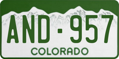 CO license plate AND957