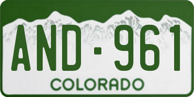 CO license plate AND961