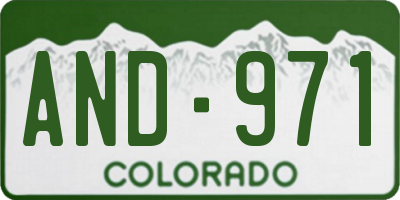 CO license plate AND971