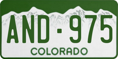 CO license plate AND975