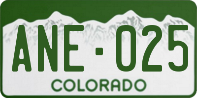 CO license plate ANE025