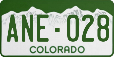 CO license plate ANE028