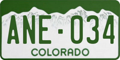 CO license plate ANE034