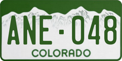 CO license plate ANE048