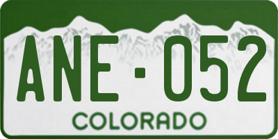 CO license plate ANE052